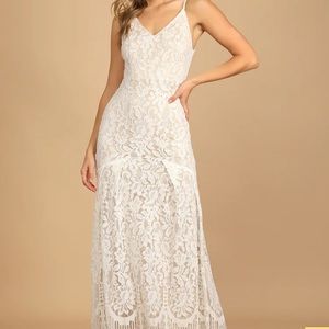 Flynn White Lace Maxi Dress